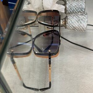 DITA Black and Gold Oversized Sunglasses For men and for woman